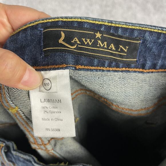 Lawman Jean Womens 9/10 Dark Wash Stretch Bootcut Mid Rise Western Cowgirl Rodeo - Picture 11 of 15
